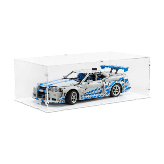 2 Fast 2 Furious Nissan Skyline GT-R (R34) Car Display Case for LEGO 42210