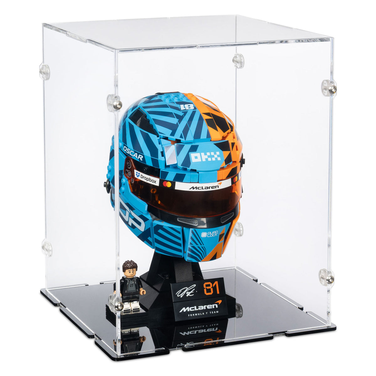 McLaren Mastercard F1 Team Oscar Piastri Helmet Display Case for LEGO 43017