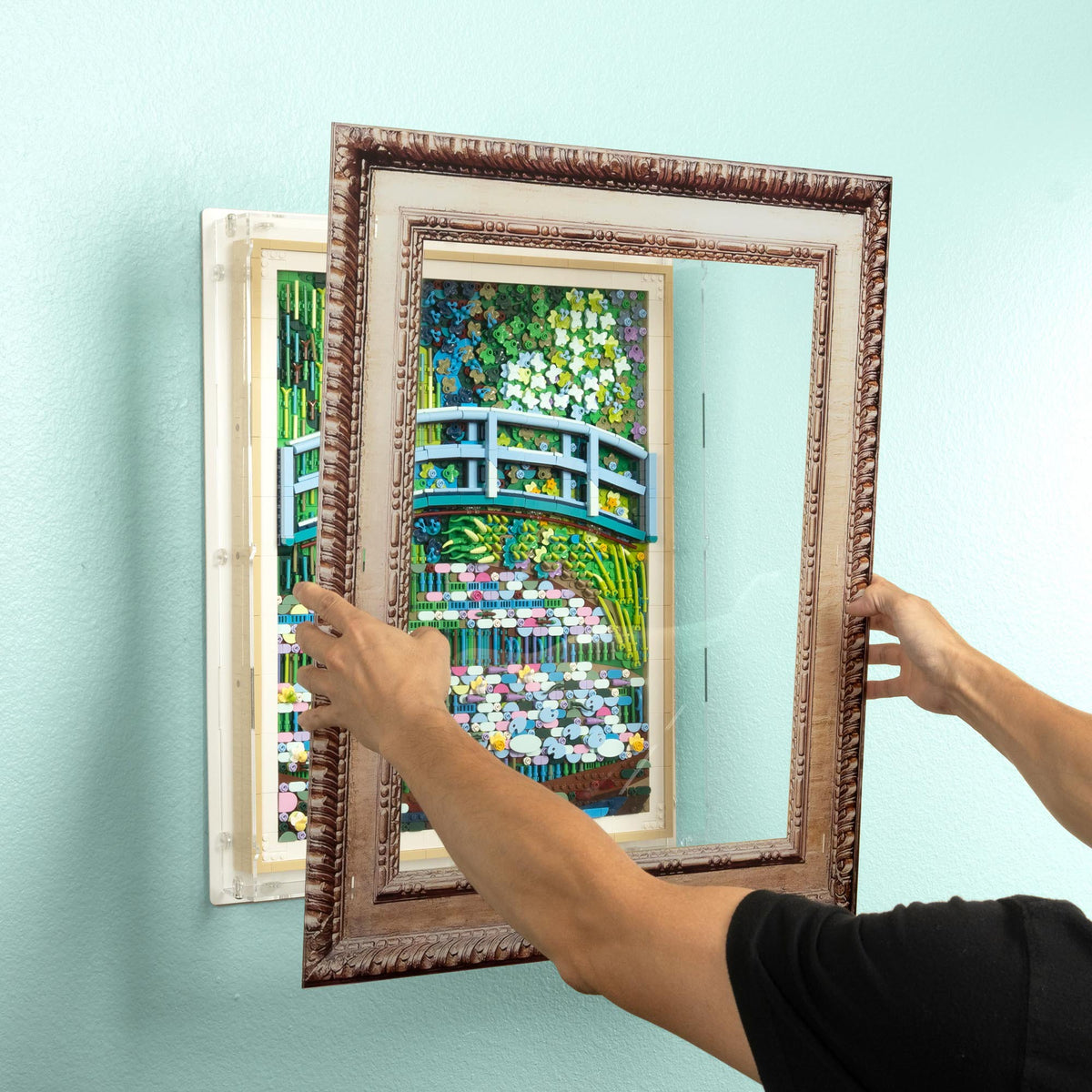 Special Edition Claude Monet Bridge over a Pond of Water Lilies Wall Mounted Display Case for LEGO 31220