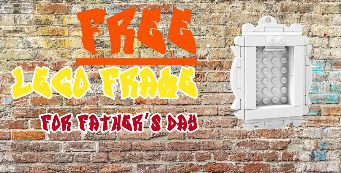 picture of a LEGO picture frame against a brick wall