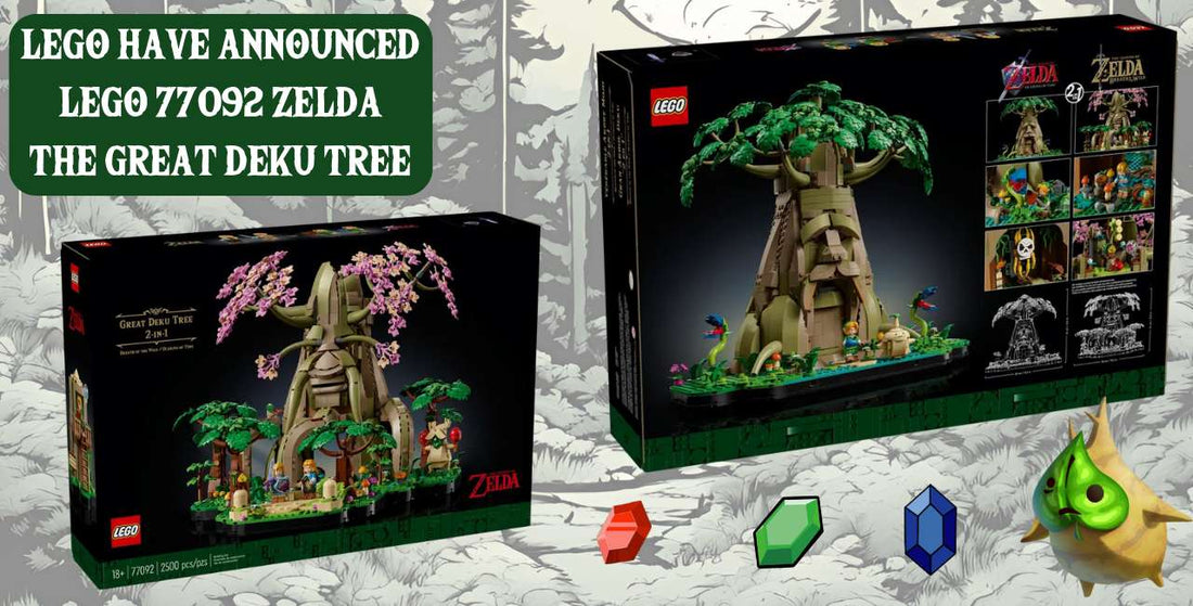 picture of the front and back of the box for the LEGO legend of Zelda great deku tree set