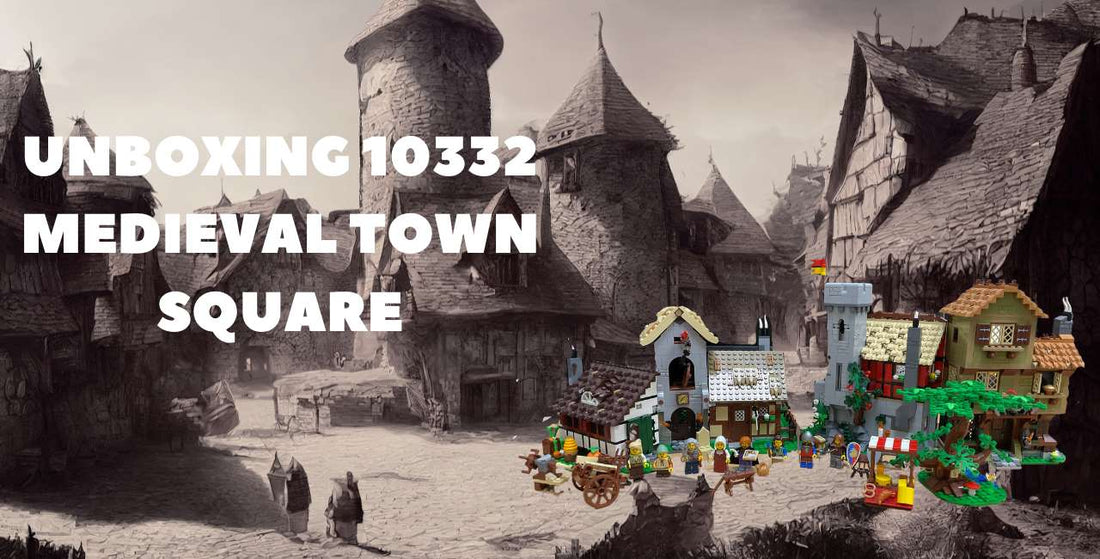 picture of a medieval town and a LEGO medieval town