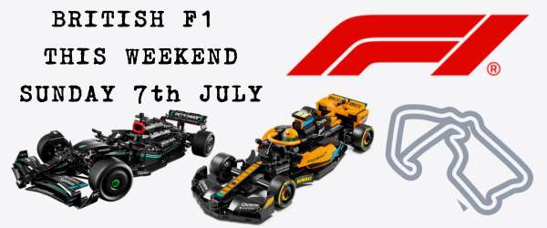 LEGO F1 cars and F1 logo