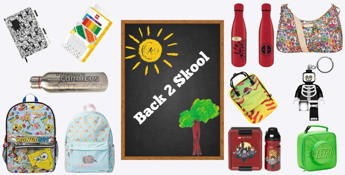 Back to School items, backpacks, lunchboxes etc