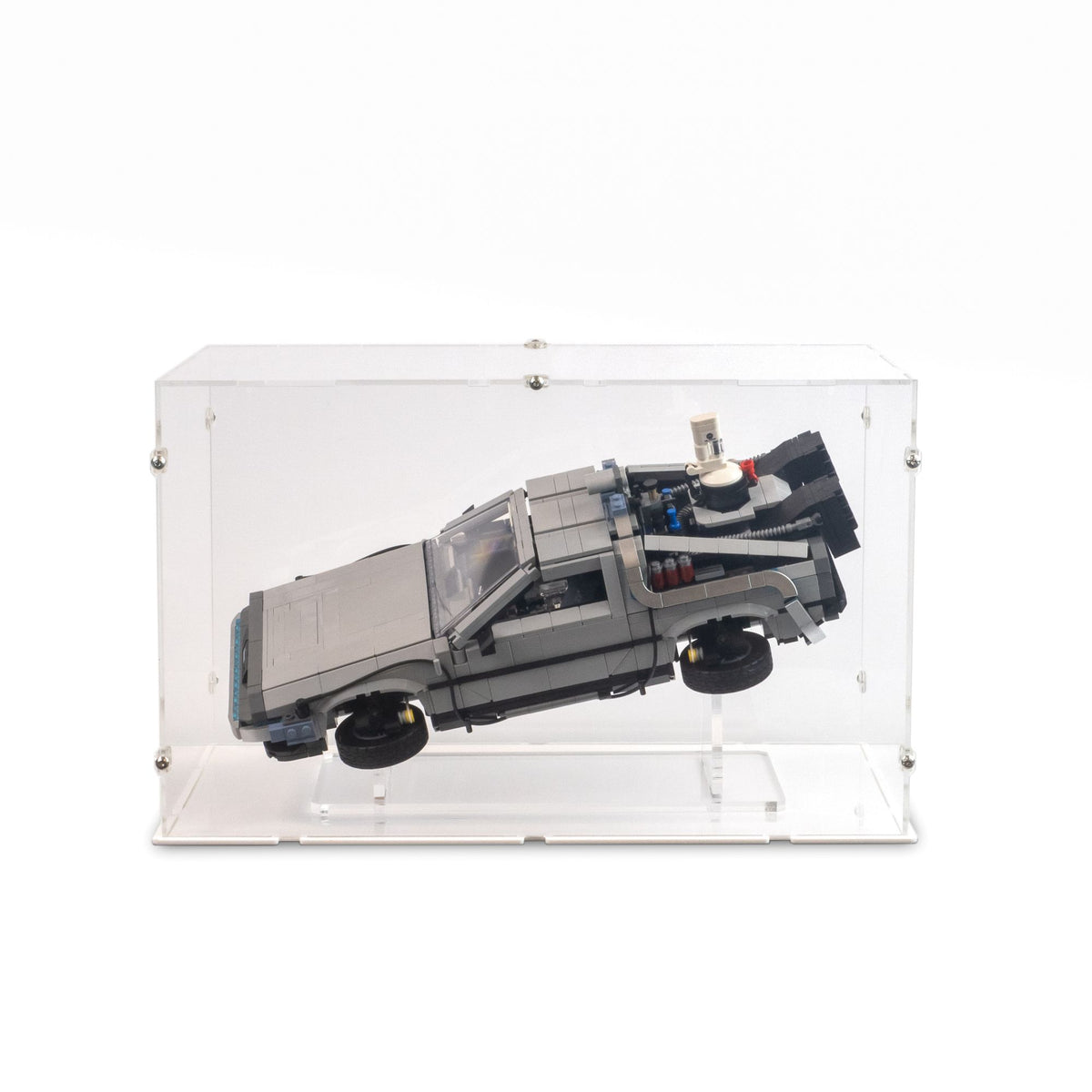 Back to the Future Time Machine Display Case & Stand for LEGO 10300