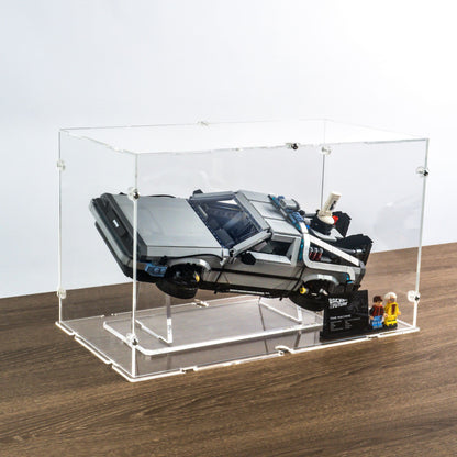 Back to the Future Time Machine Display Case & Stand for LEGO 10300