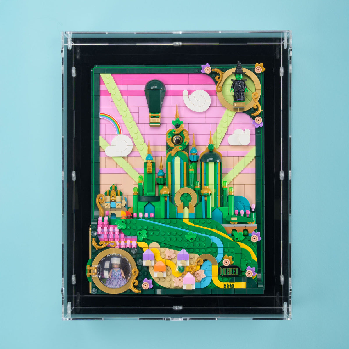 Wicked Emerald City Art Wall Mounted Display Case for LEGO 75685