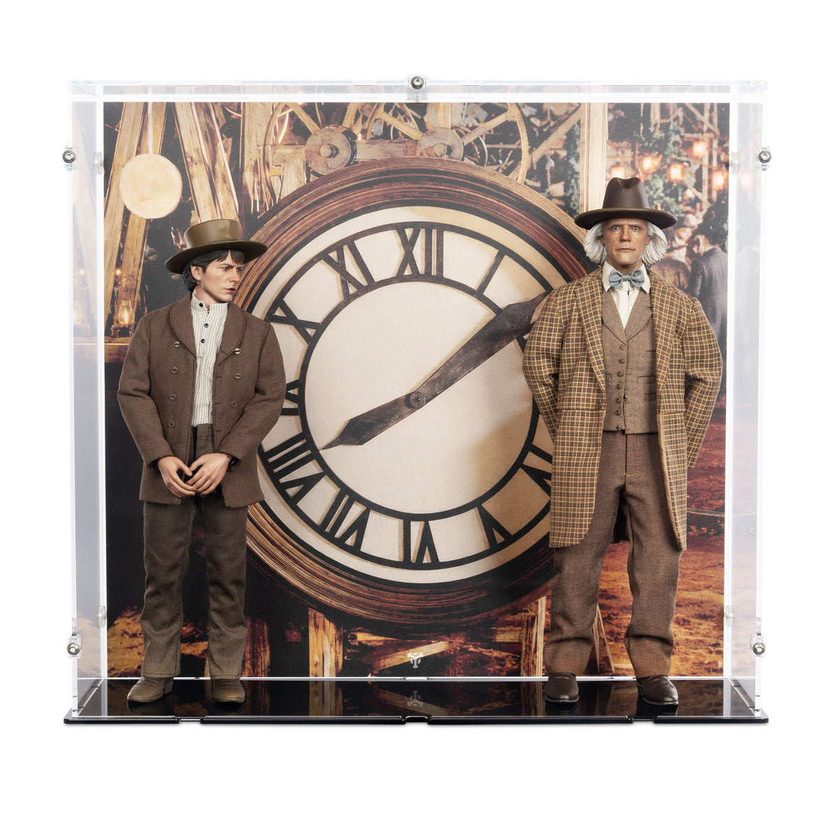 1/6 Scale Doc Brown and Marty McFly Display Case for Hot Toys MMS616/MMS617
