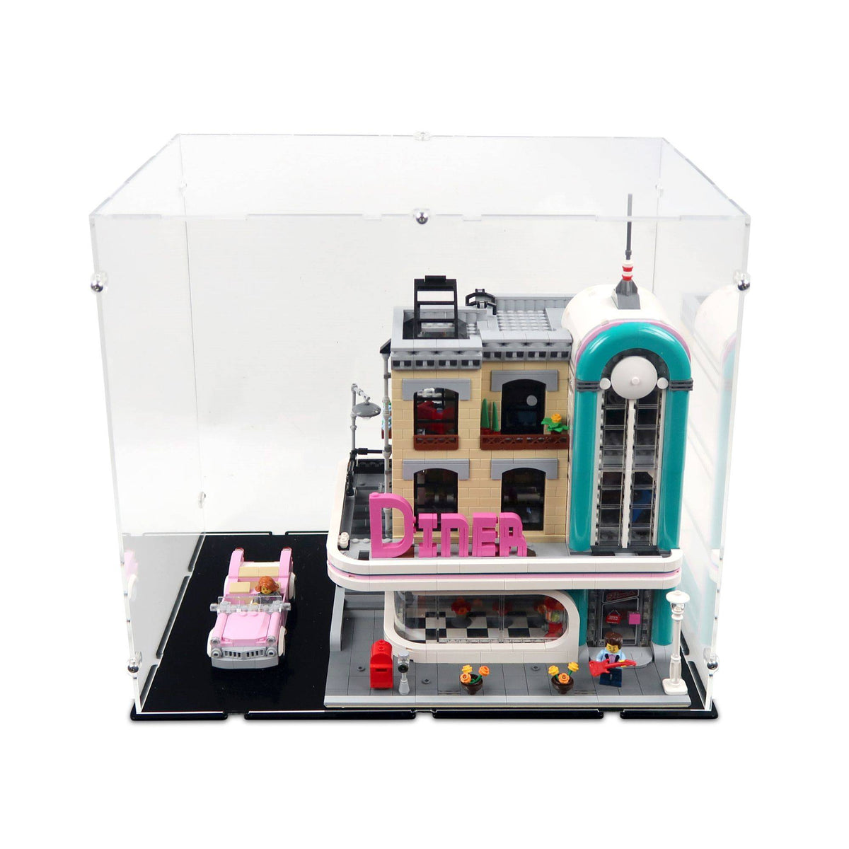 Downtown Diner (Extended) Display Case for LEGO 10260