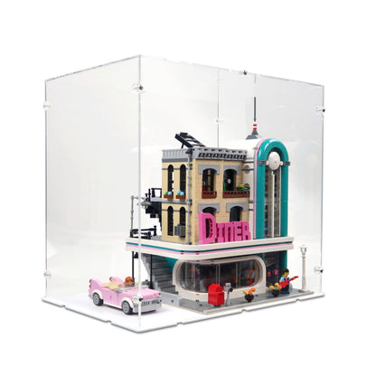 Downtown Diner (Extended) Display Case for LEGO 10260