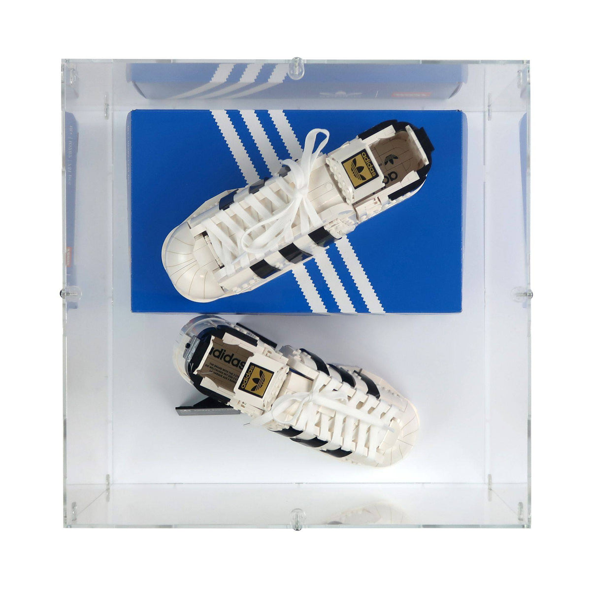 Pair of adidas Originals Superstar with Box Display Case for LEGO 10282