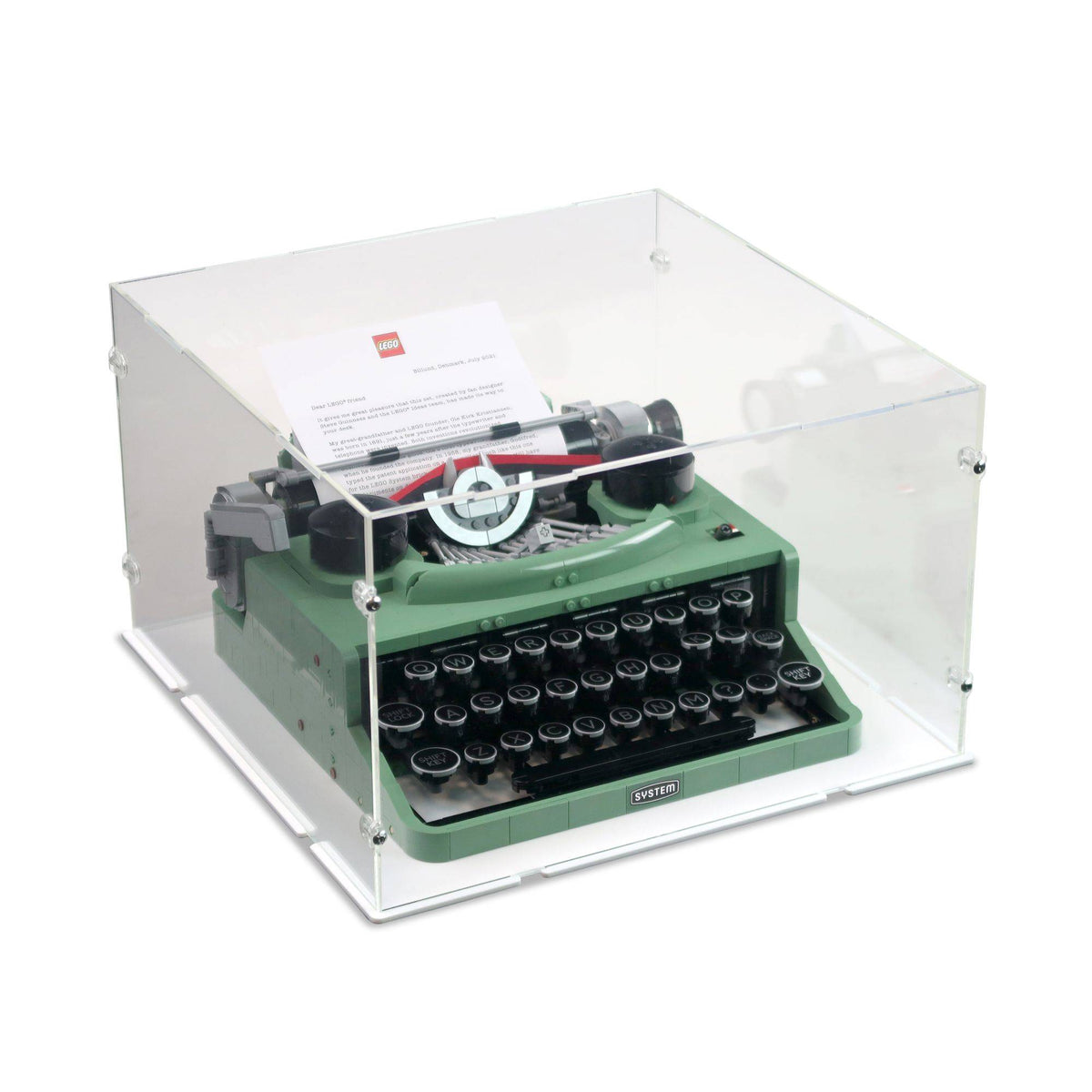 Typewriter Display Case for LEGO 21327