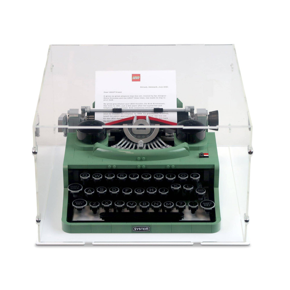 Typewriter Display Case for LEGO 21327