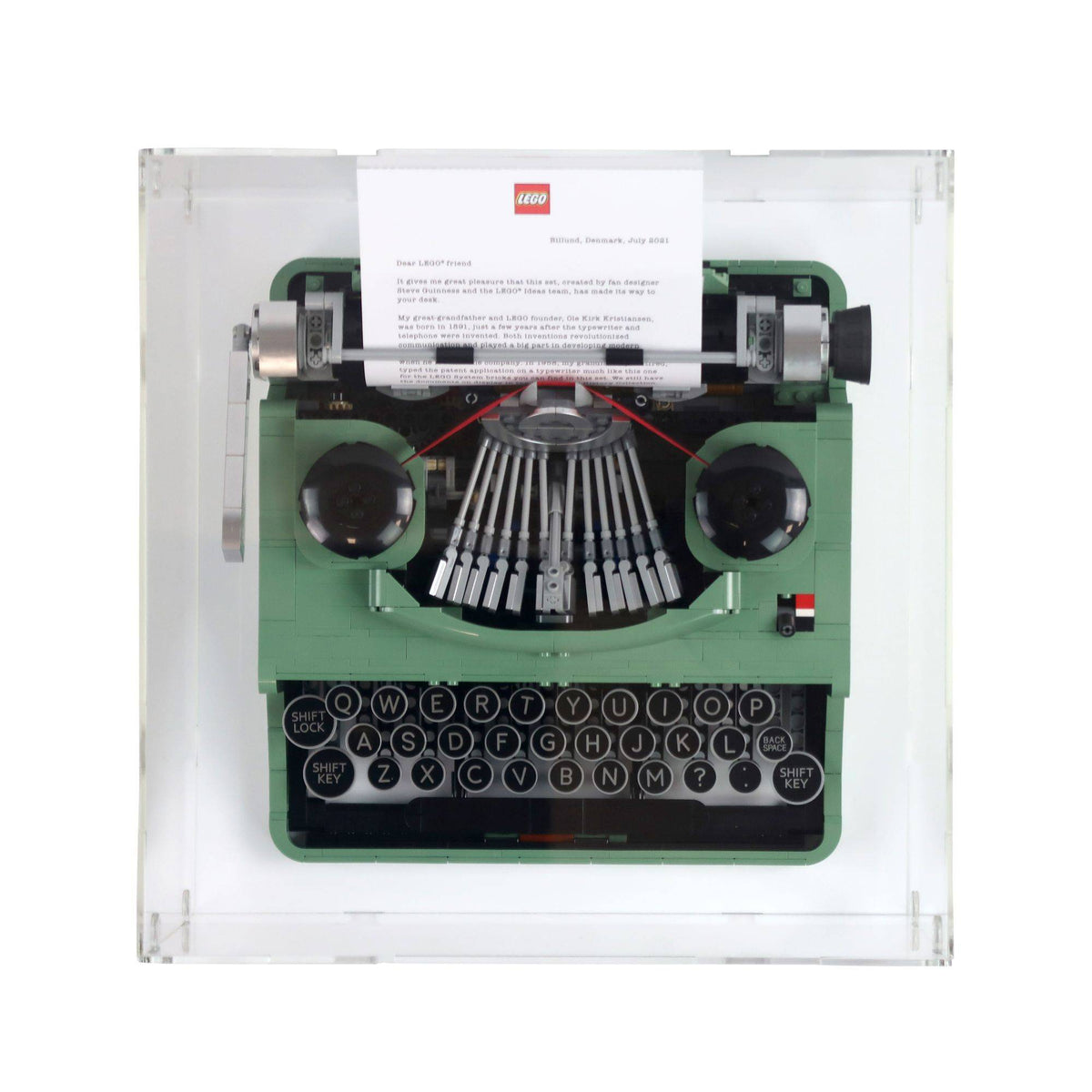 Typewriter Display Case for LEGO 21327