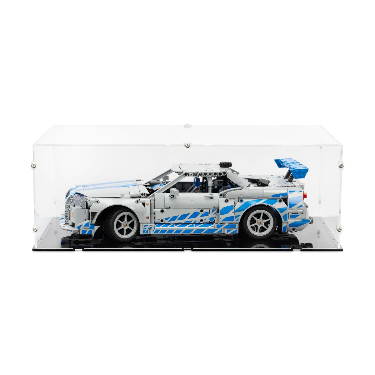2 Fast 2 Furious Nissan Skyline GT-R (R34) Car Display Case for LEGO 42210