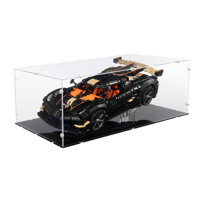 Koenigsegg Sadair's Spear Megacar XL Display Case & Stand for LEGO 42232