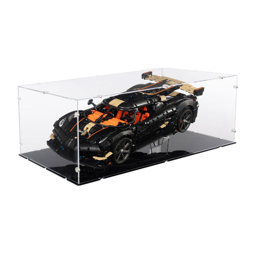 Koenigsegg Sadair's Spear Megacar XL Display Case & Stand for LEGO 42232