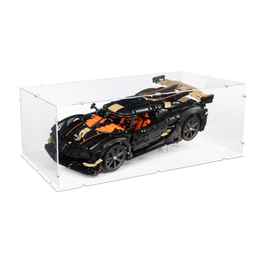 Koenigsegg Sadair's Spear Megacar XL Display Case & Stand for LEGO 42232
