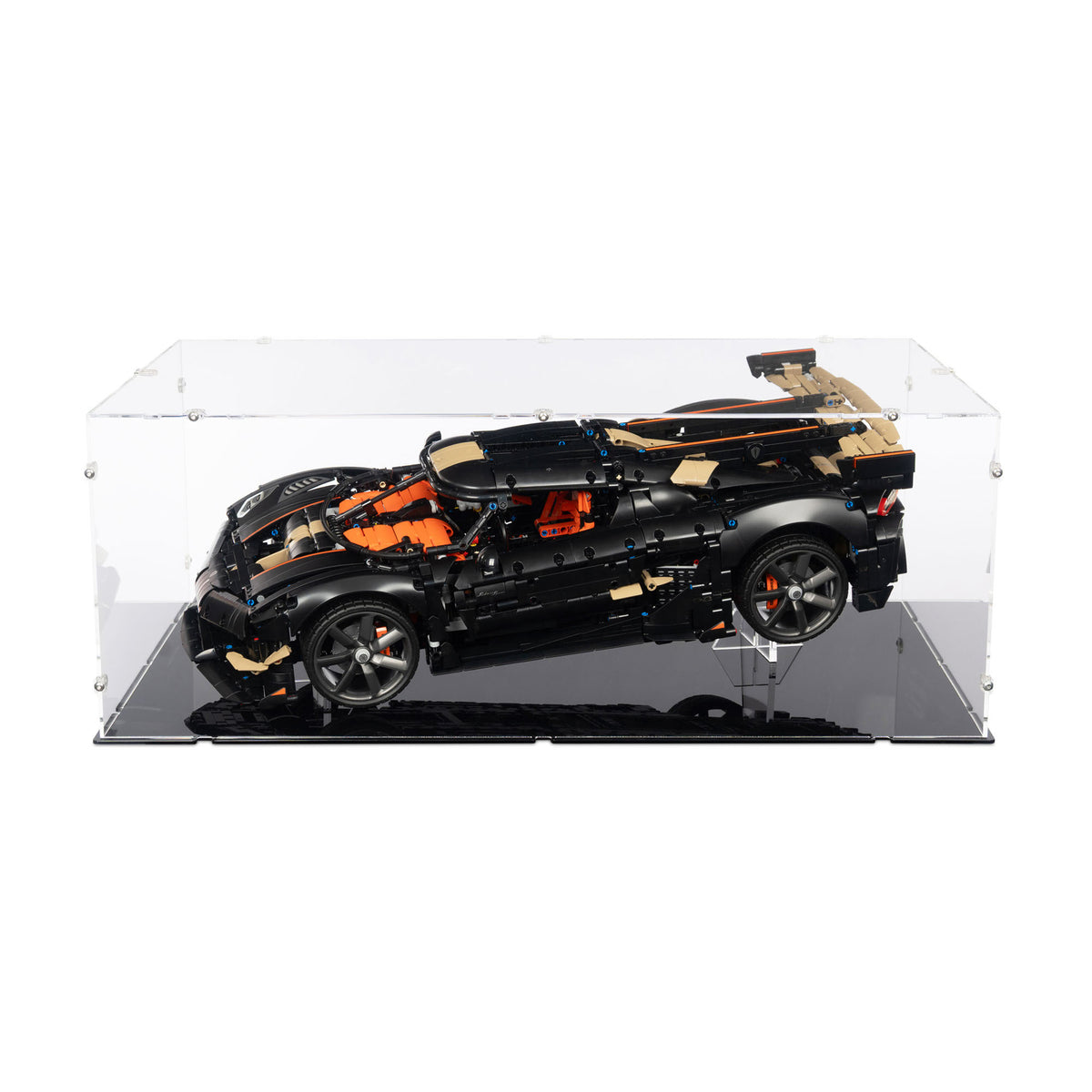 Koenigsegg Sadair's Spear Megacar XL Display Case & Stand for LEGO 42232