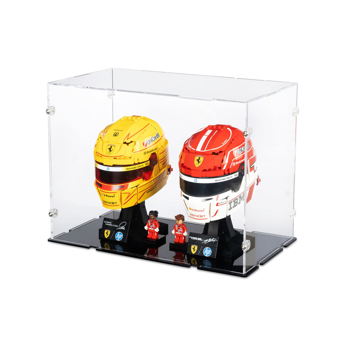 2x LEGO F1 Helmets Display Case