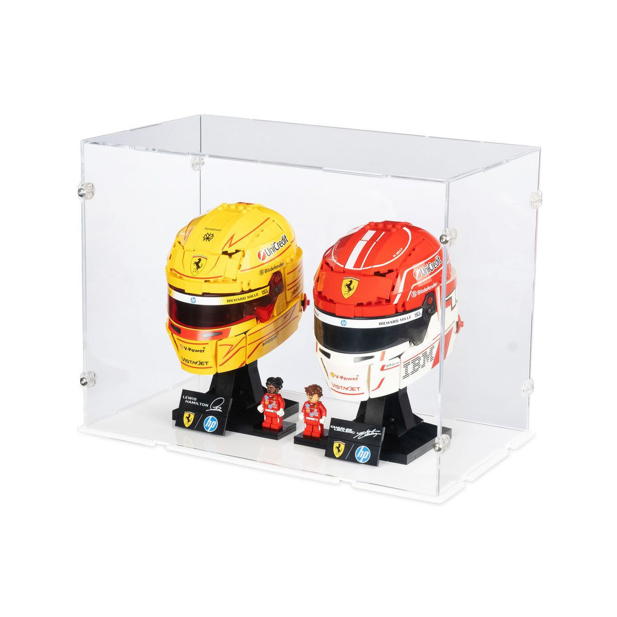 2x LEGO F1 Helmets Display Case
