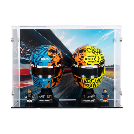 2x LEGO F1 Helmets Display Case