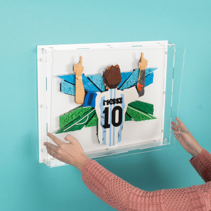Lionel Messi Celebration Wall Mounted Display Case for LEGO 43018