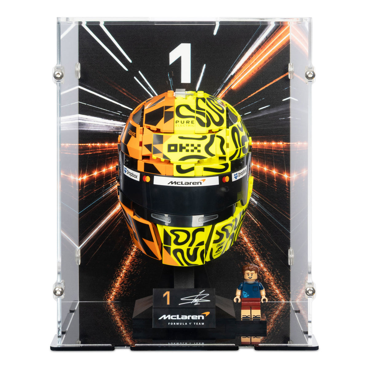 McLaren Mastercard F1 Team Lando Norris Helmet Display Case for LEGO 43023