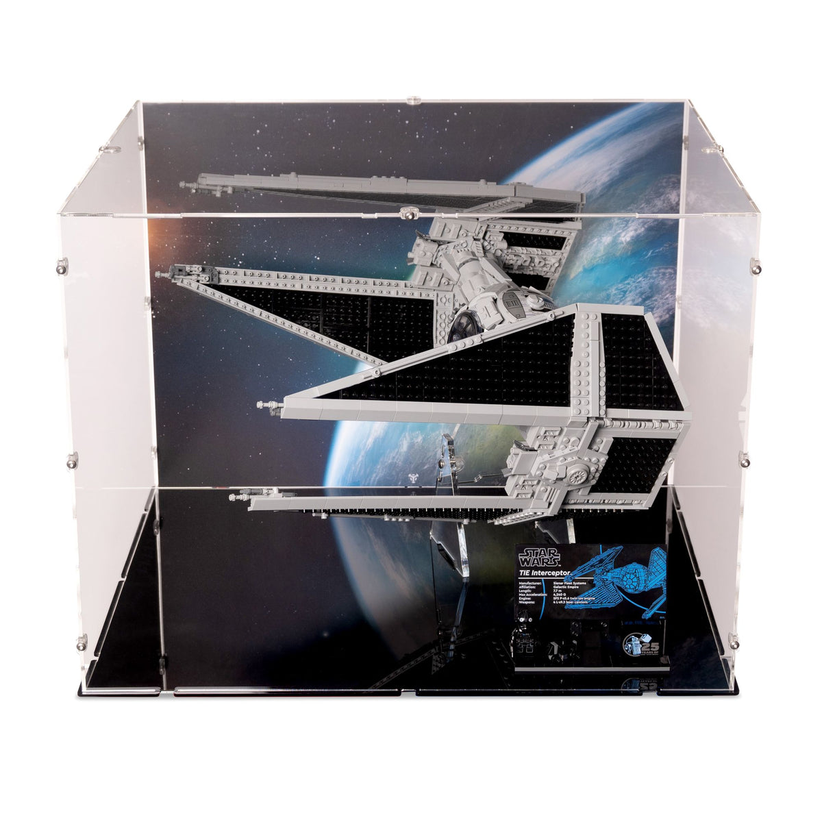 UCS TIE Interceptor XL Display Case & Stand for LEGO 75382