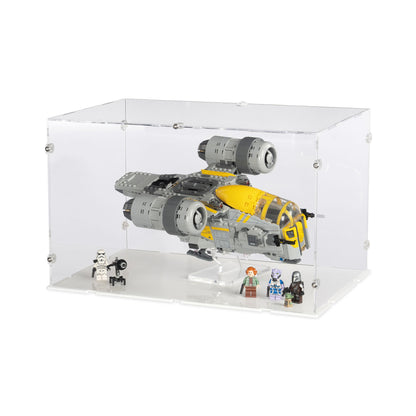 The Razor Crest XL Display Case & Stand for LEGO 75447