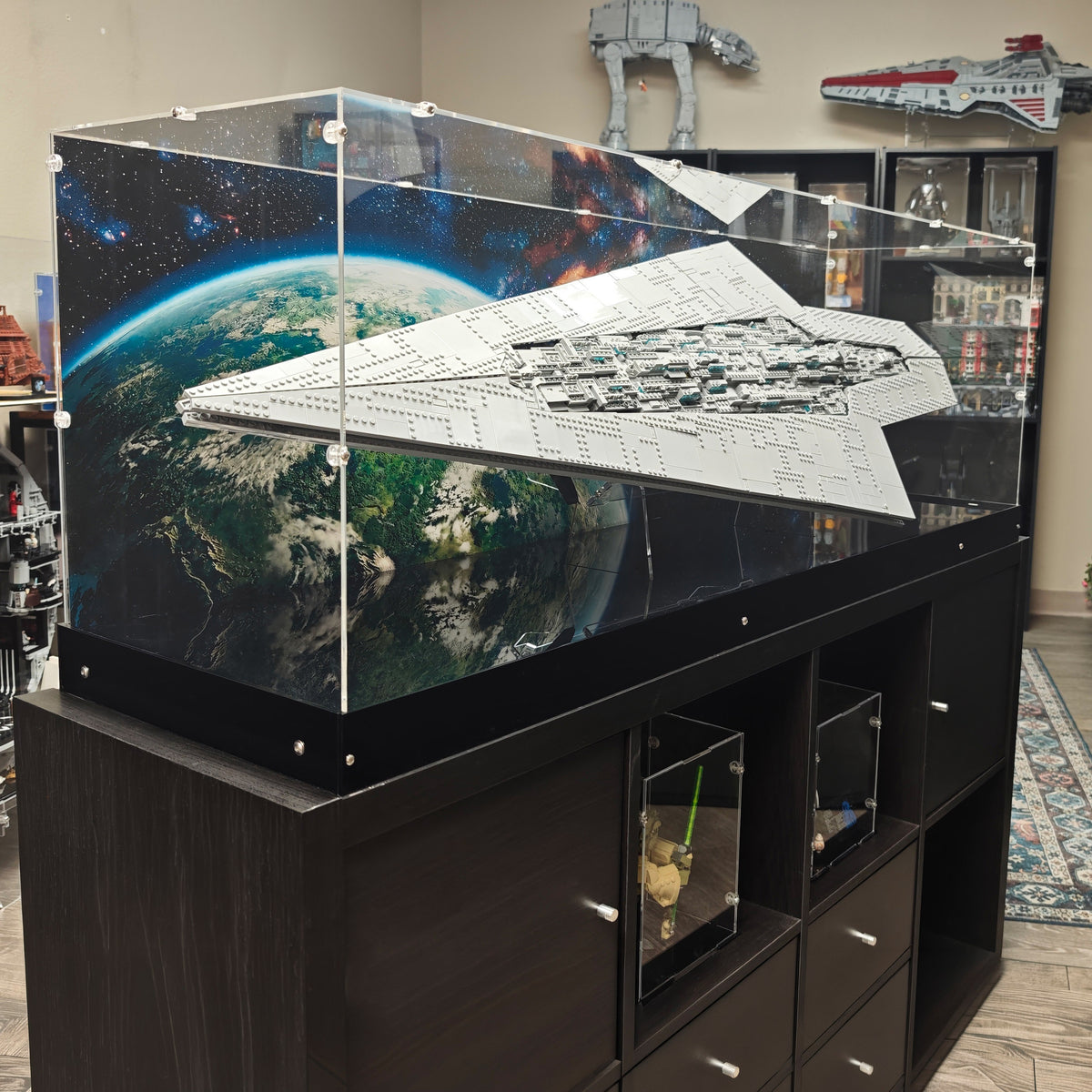 Special Edition Executor Super Star Destroyer Display Case and Stand for LEGO 75457 (Fits IKEA KALLAX)