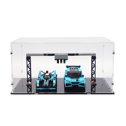 Formula E Panasonic Jaguar Racing GEN2 car & Jaguar I-PACE eTROPHY Display Case for LEGO 76898