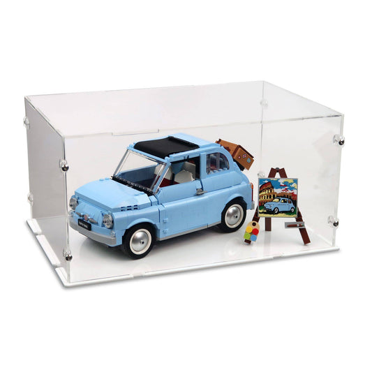 Blue Fiat 500 Display Case for LEGO 77942