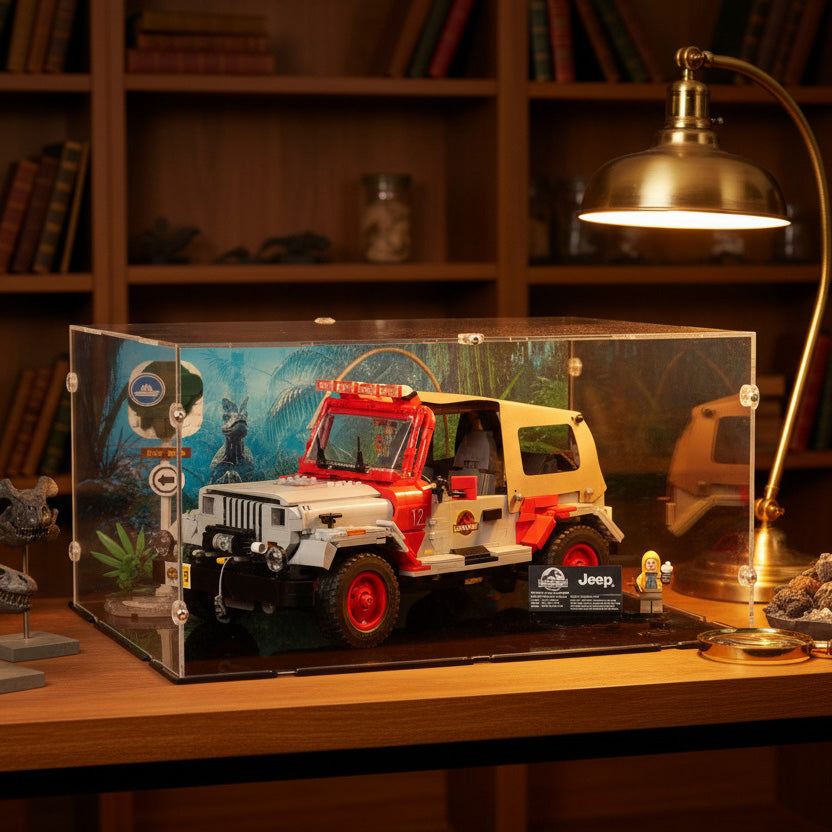 Jurassic Park Jeep Wrangler Display Case for LEGO 77984