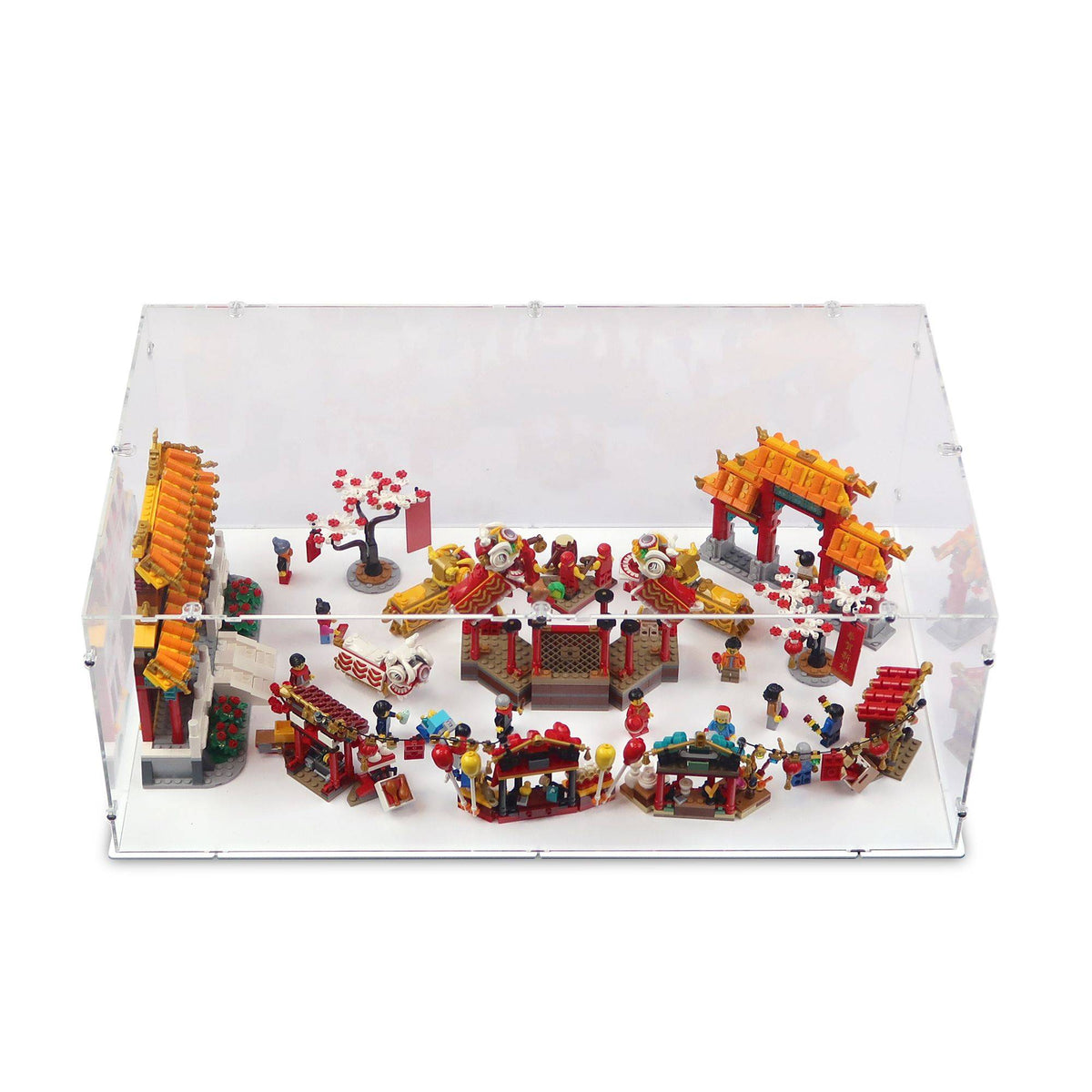 Chinese New Year Temple Fair Lion Dance Display Case for LEGO 80104/80105