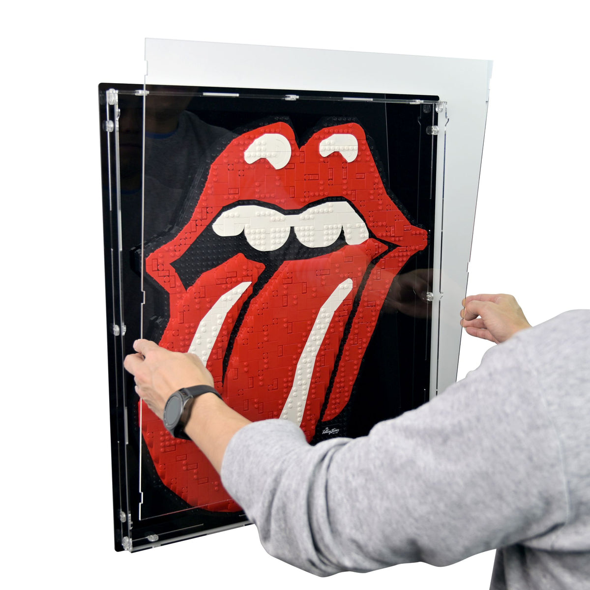 The Rolling Stones Wall Mounted Display Case for LEGO 31206
