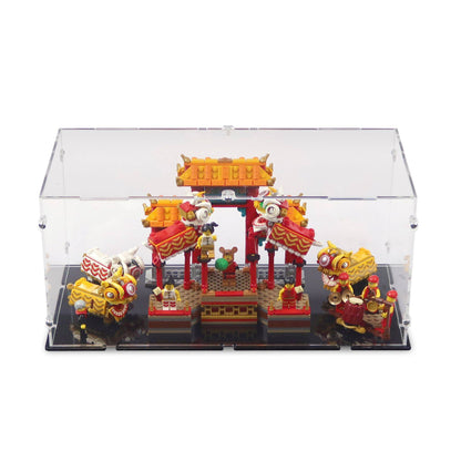 Chinese New Year Lion Dance Display Case for LEGO 80104