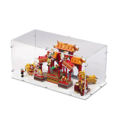 Chinese New Year Lion Dance Display Case for LEGO 80104