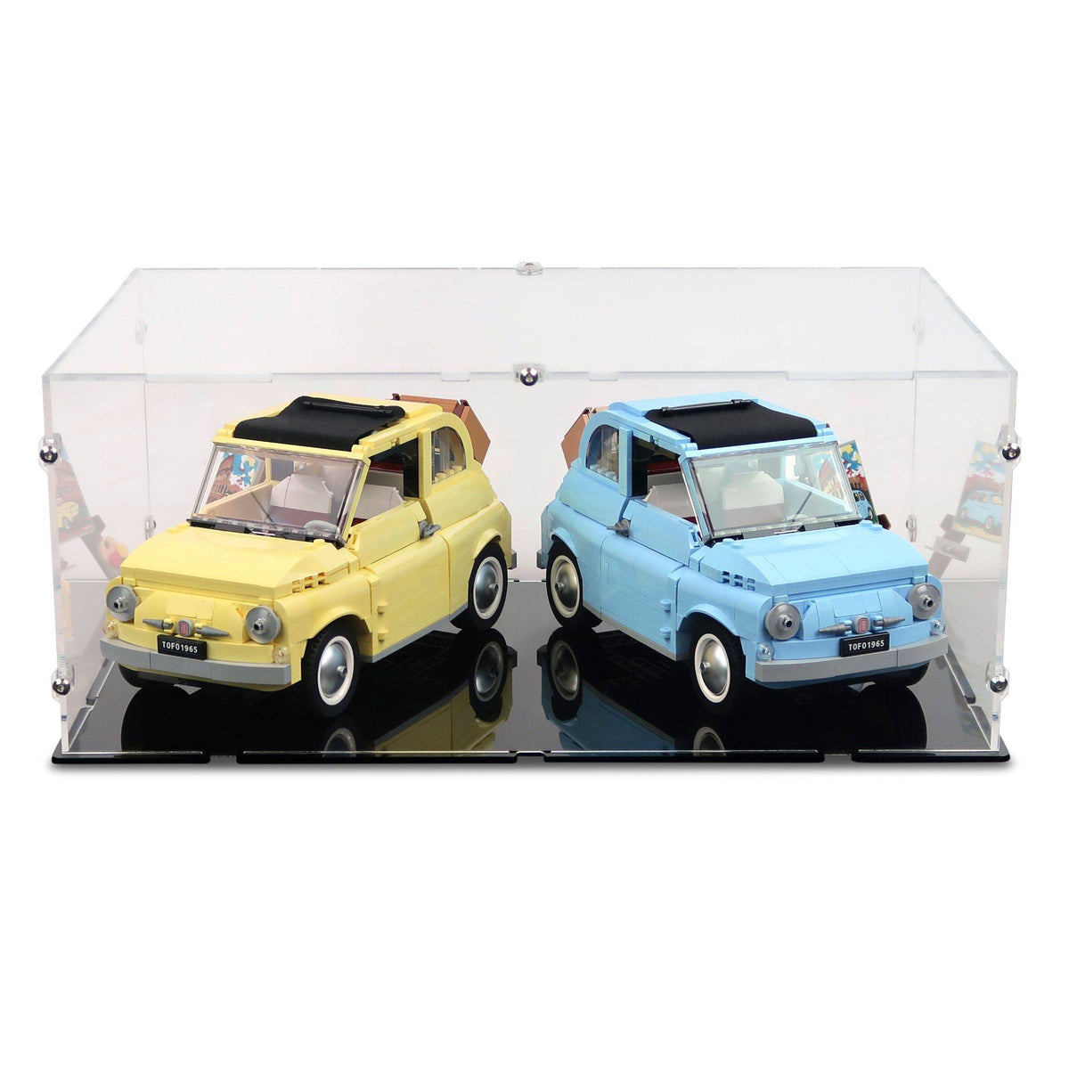 Double LEGO Fiat Car Collection Display Case