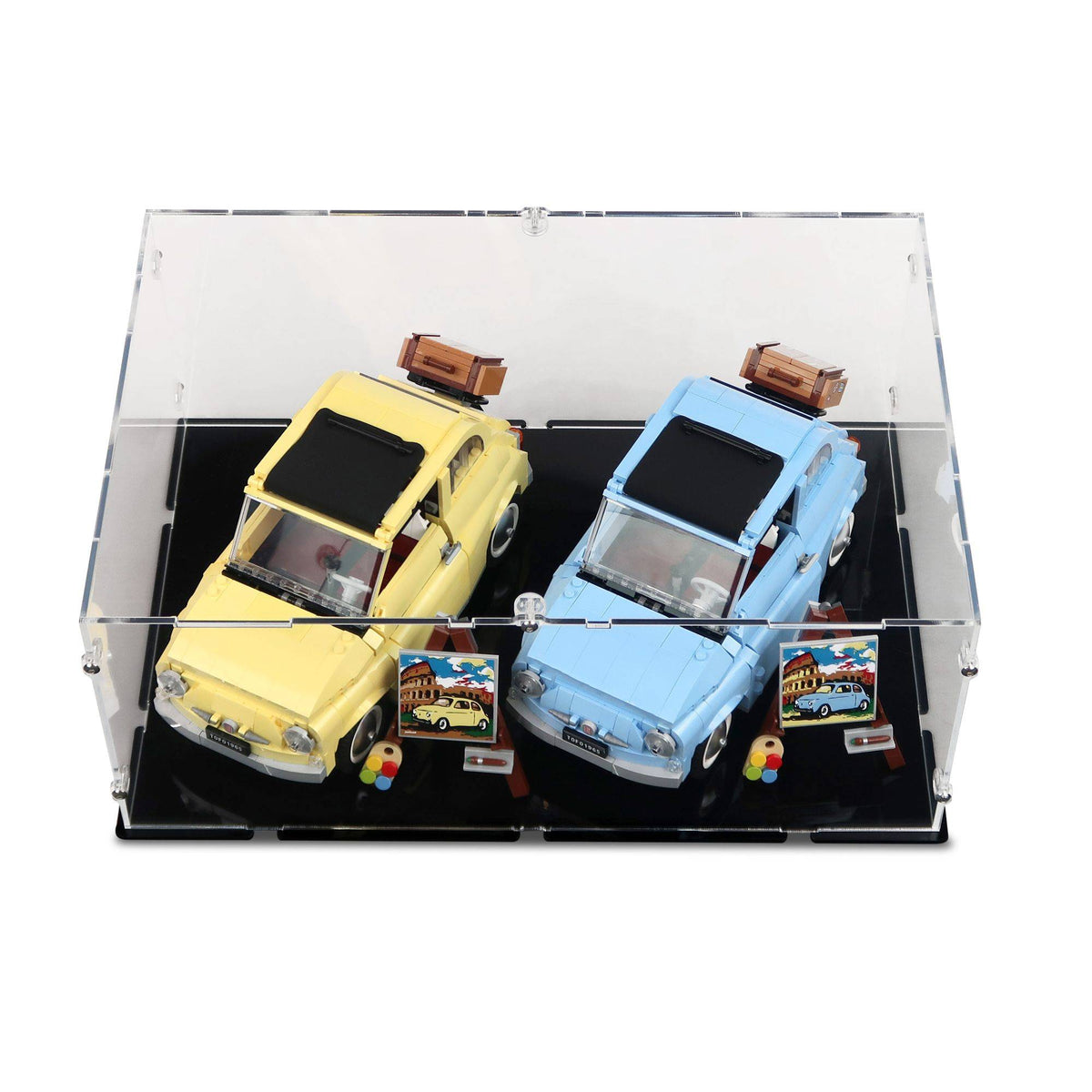 Double LEGO Fiat Car Collection Display Case