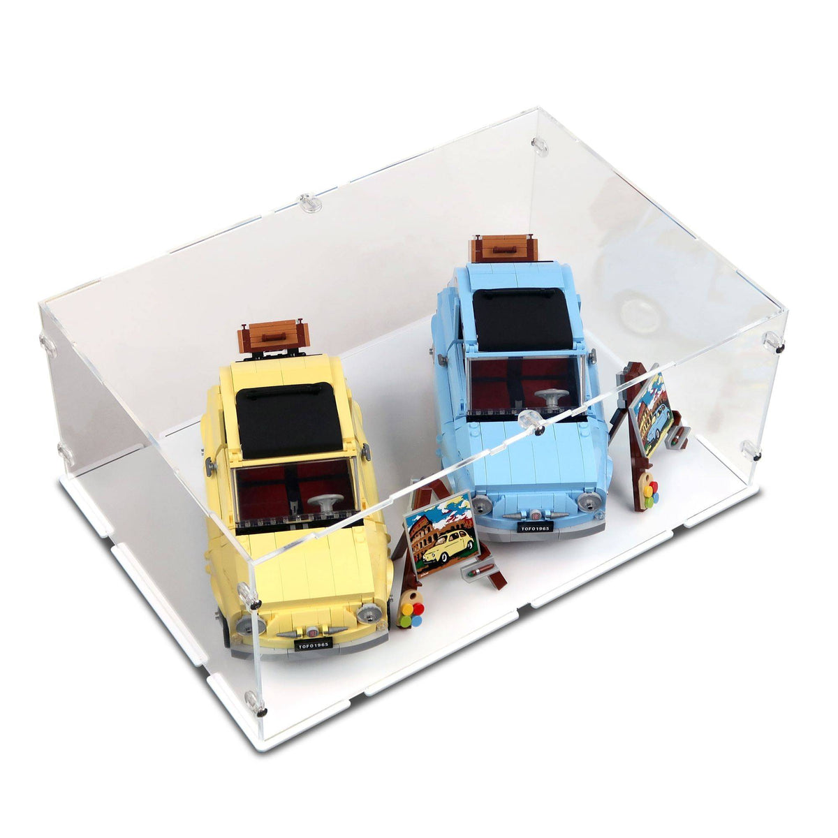 Double LEGO Fiat Car Collection Display Case