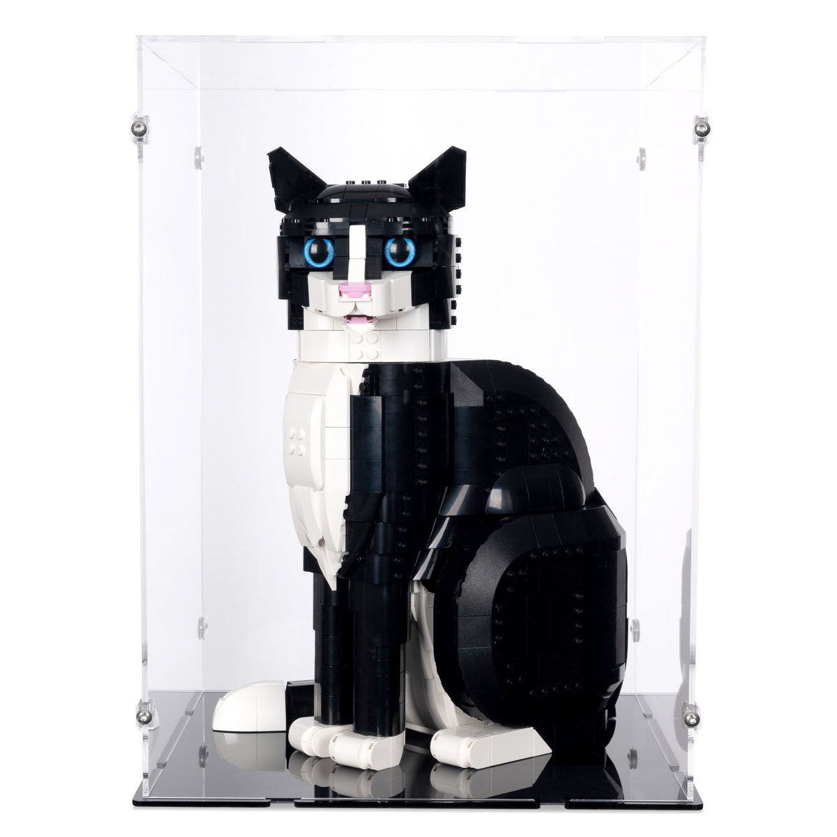 Tuxedo Cat Display Case for LEGO 21349