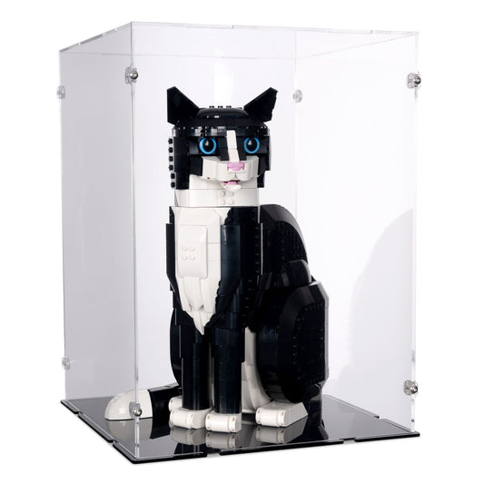 Tuxedo Cat Display Case for LEGO 21349