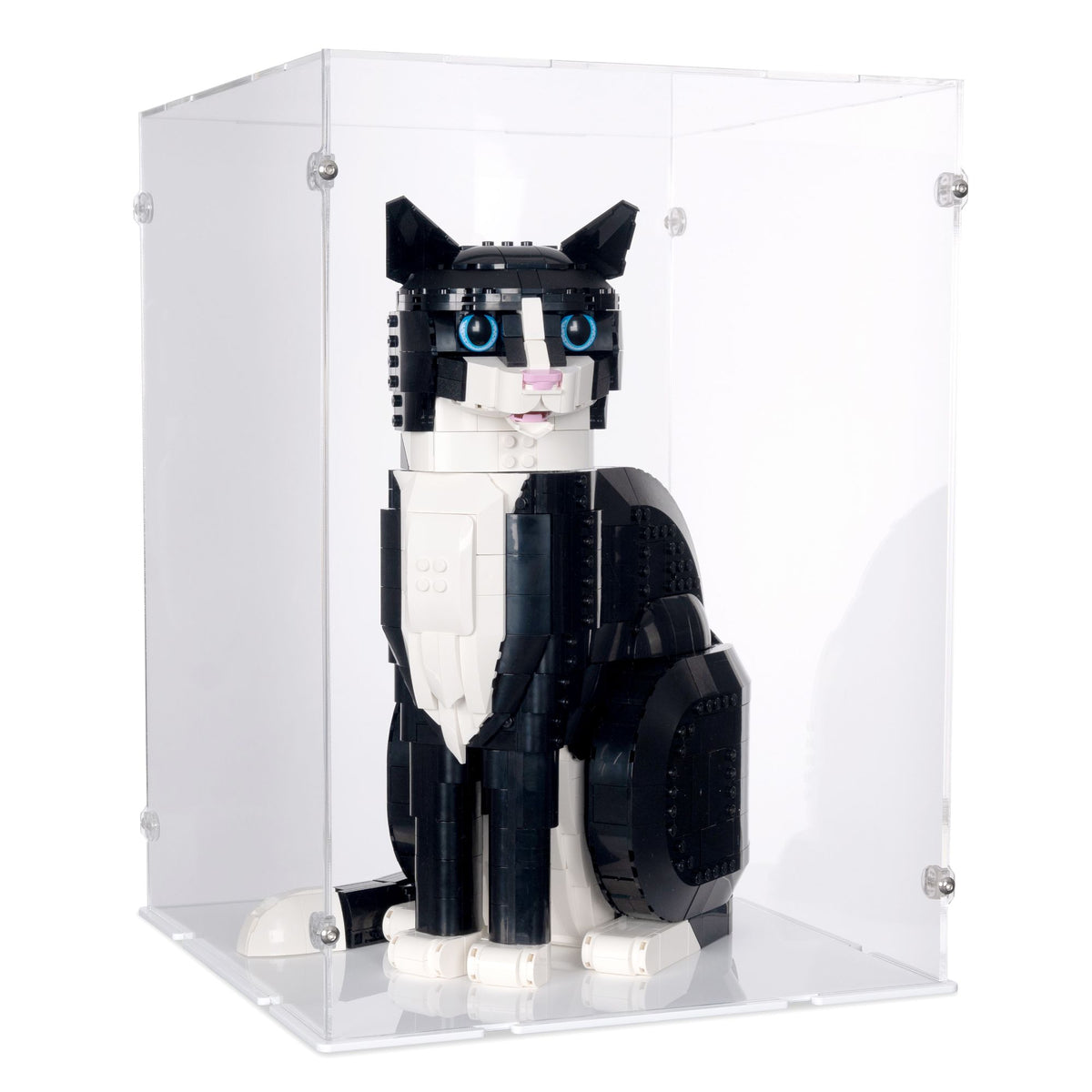 Tuxedo Cat Display Case for LEGO 21349
