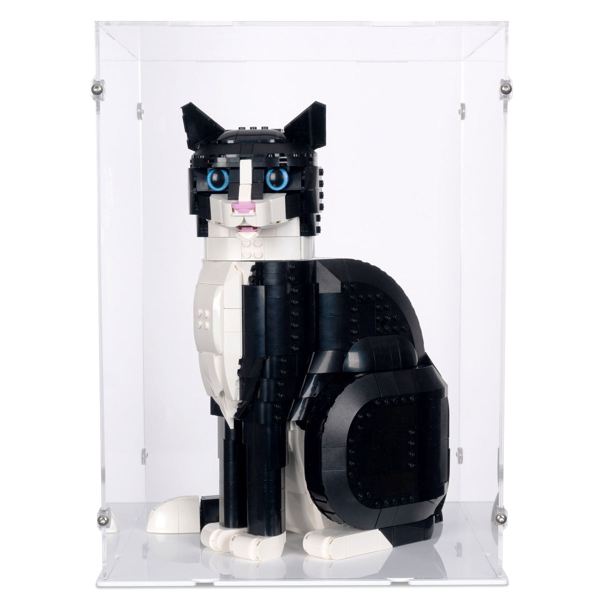 Tuxedo Cat Display Case for LEGO 21349