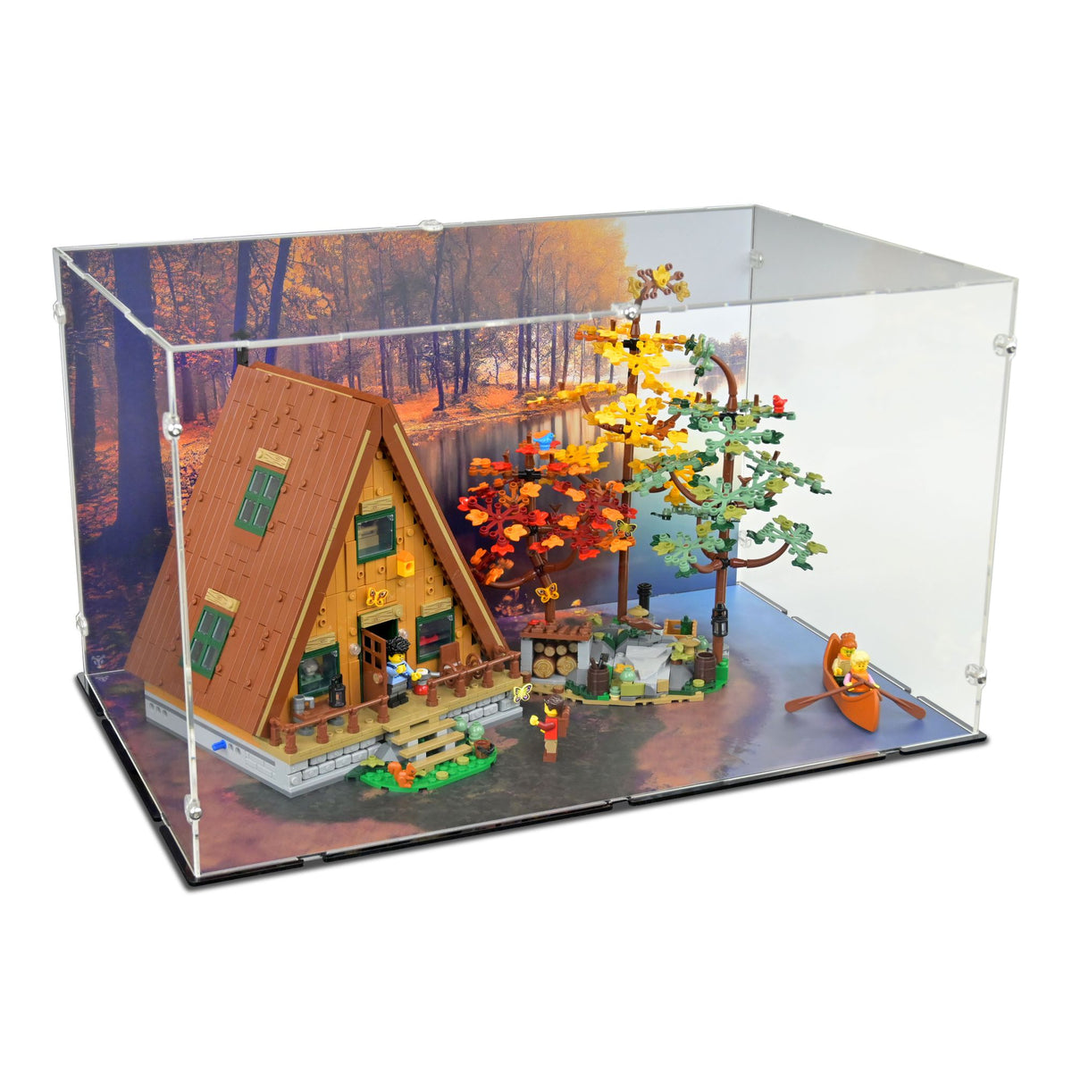 A-Frame Cabin Display Case for LEGO 21338