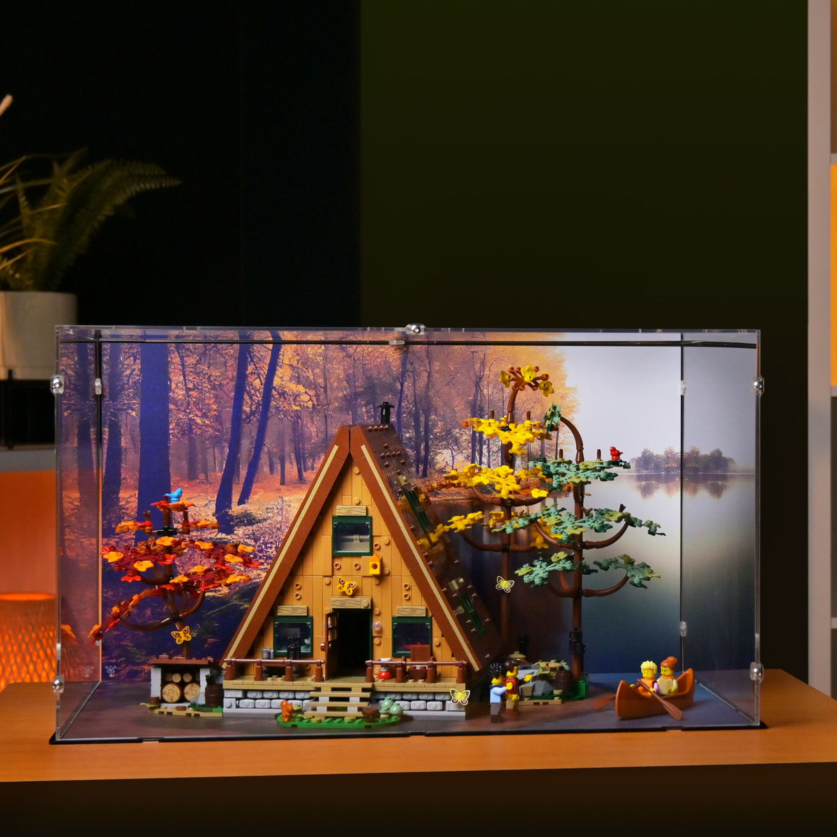 A-Frame Cabin Display Case for LEGO 21338