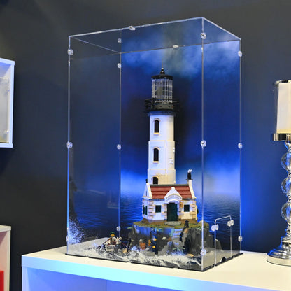 Motorised Lighthouse Display Case for LEGO 21335