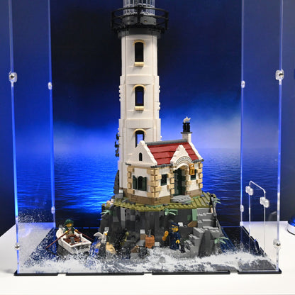 Motorised Lighthouse Display Case for LEGO 21335