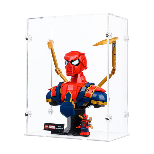 Iron Spider-Man Bust Display Case for LEGO 76326